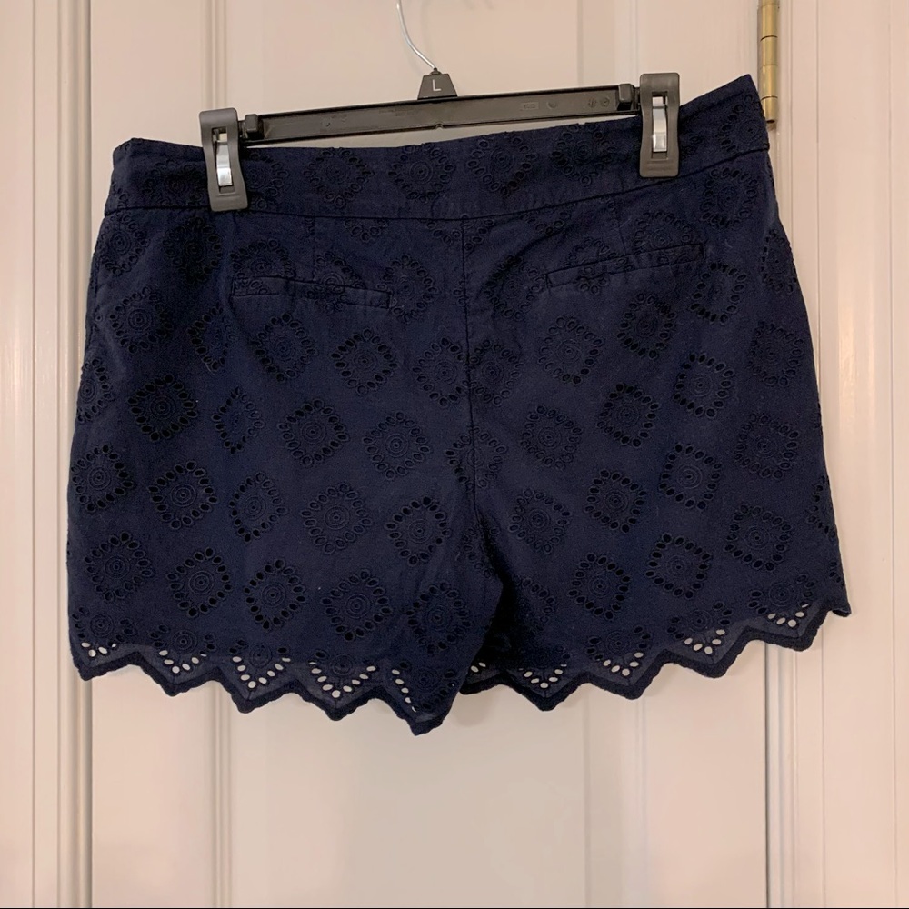 Crown & Ivy navy eyelet shorts Size 10